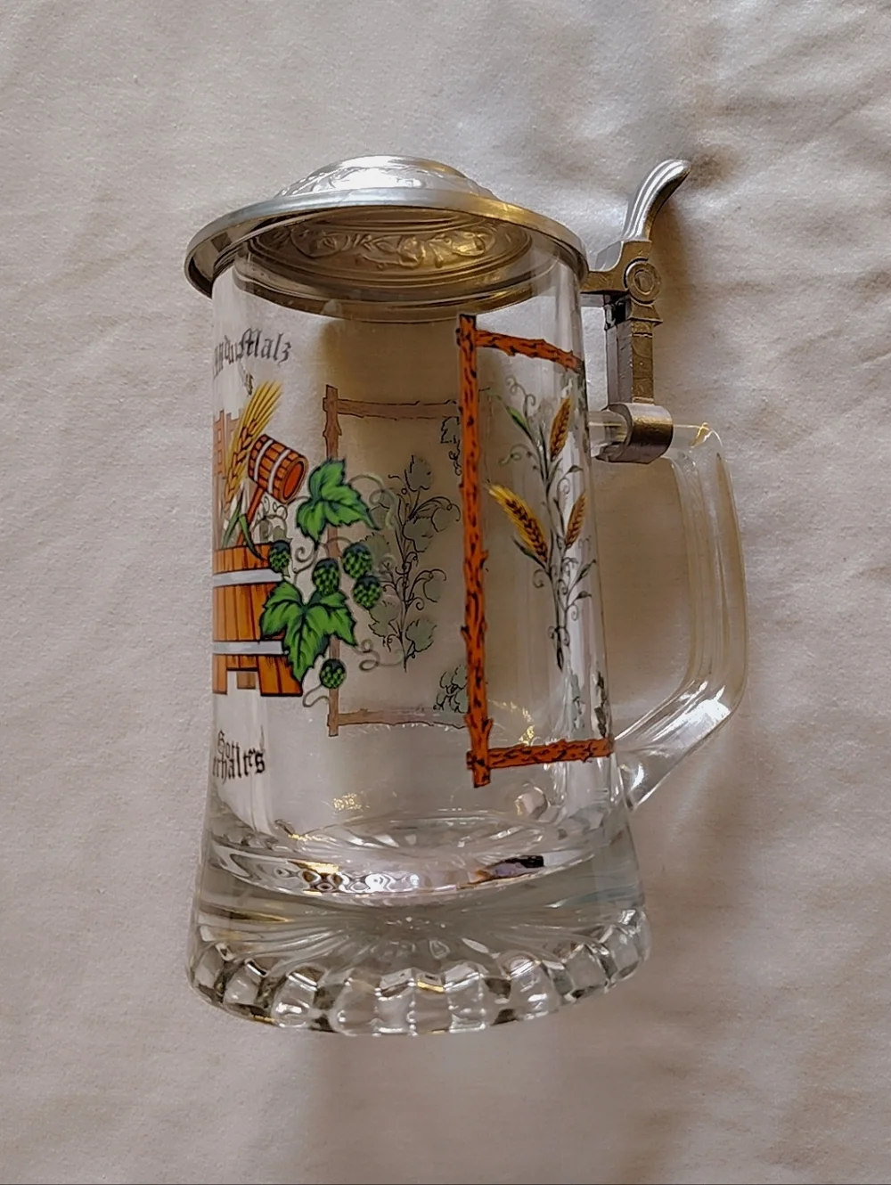 NWOT German Glass Beer Stein 